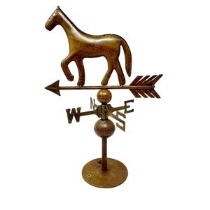 Vintage Rustic Trotting Horse Tabletop Weathervane decorative brown metal